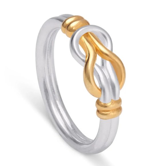 🎉HP🎉 NWOT 🪢 Middle Kingdom Knot Two-Tone Ring Sterling Silver & 18K Gold - Picture 1 of 3